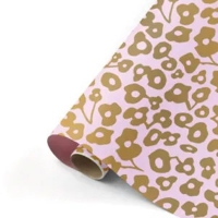 Cadeaupapier | Wilde bloemen | Roze | Goud